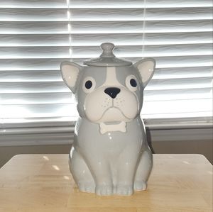 Gray French Bulldog Cookie/Treat Jar